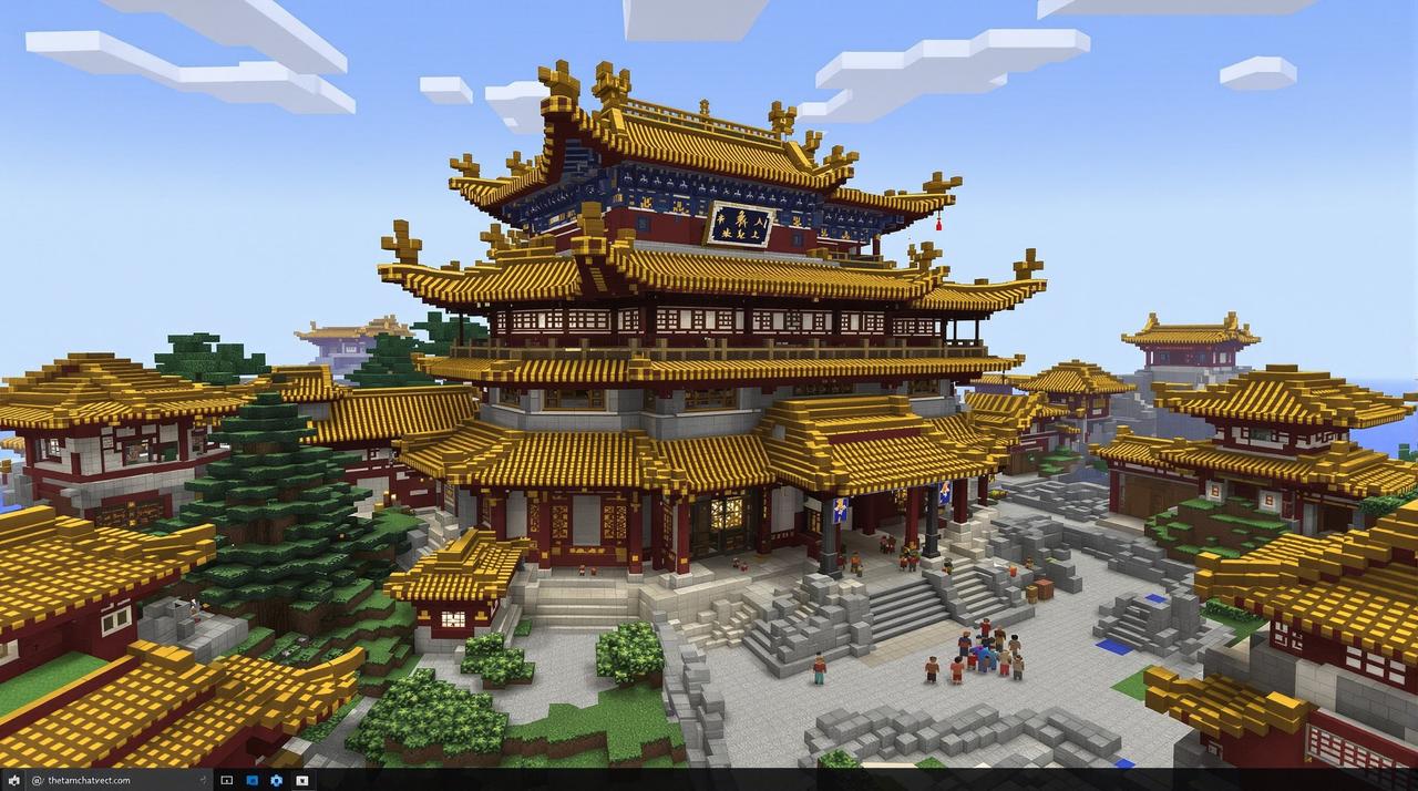 子夜影视直播 - MC创作模式 - 建造紫禁城